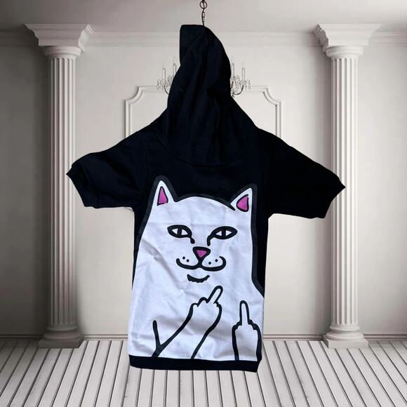 ๐พ RIPNDIP Lord Nermal Pet Hoodie โ Black Graphic Hoodie for Small Pets - Picture 3 of 4